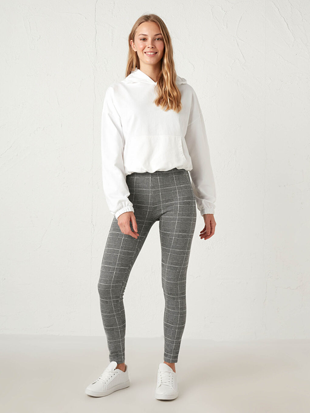 Ekose Desenli Uzun Tayt-1