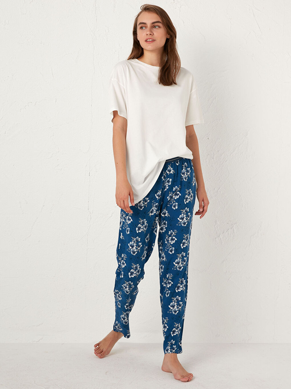 Bas de pyjama à motifs avec taille élastique-2