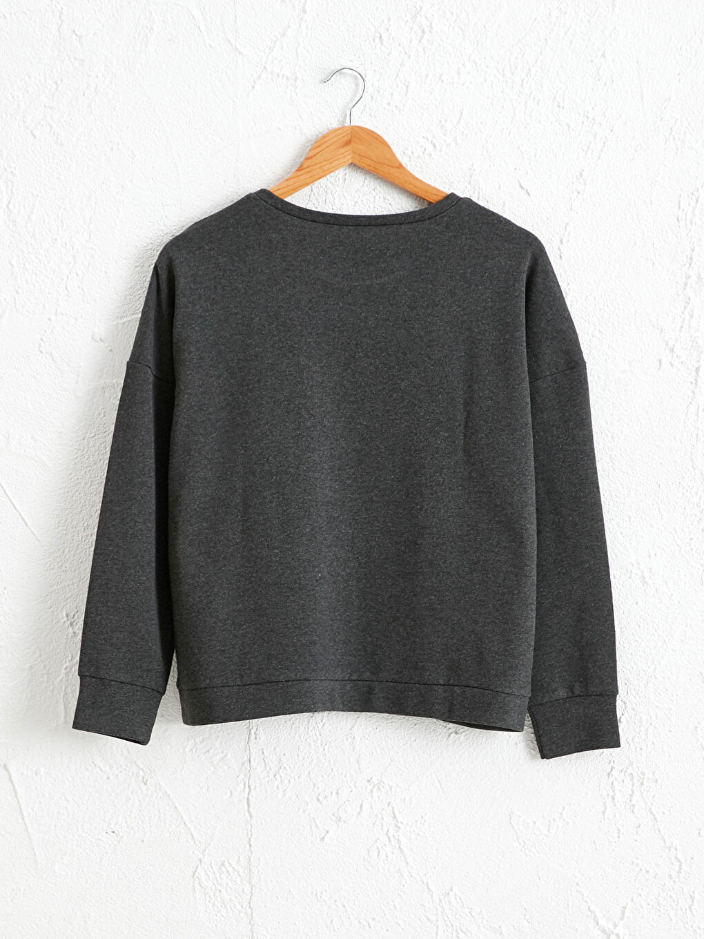 Antrasit Yazı Baskılı Sweatshirt-1