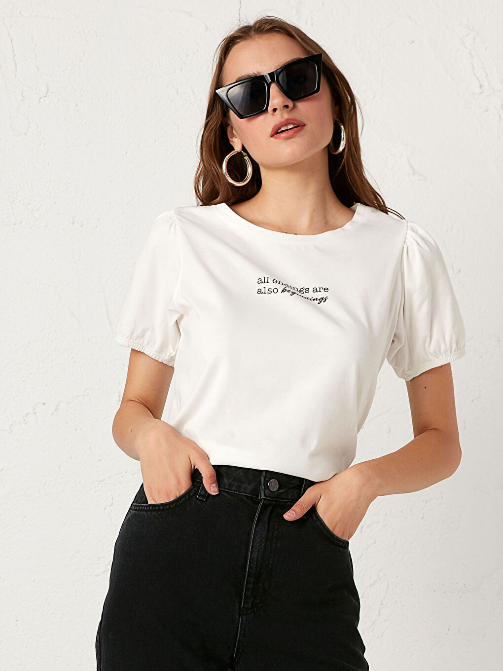 T-Shirt aus Baumwolle mit Buchstabenprint-2