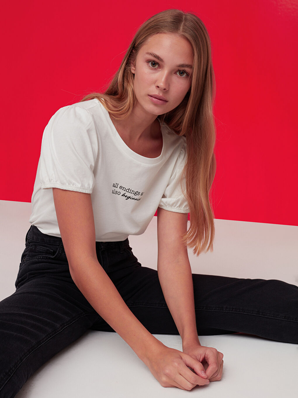 T-Shirt aus Baumwolle mit Buchstabenprint