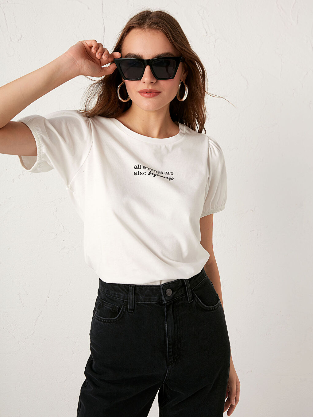 T-Shirt aus Baumwolle mit Buchstabenprint-5