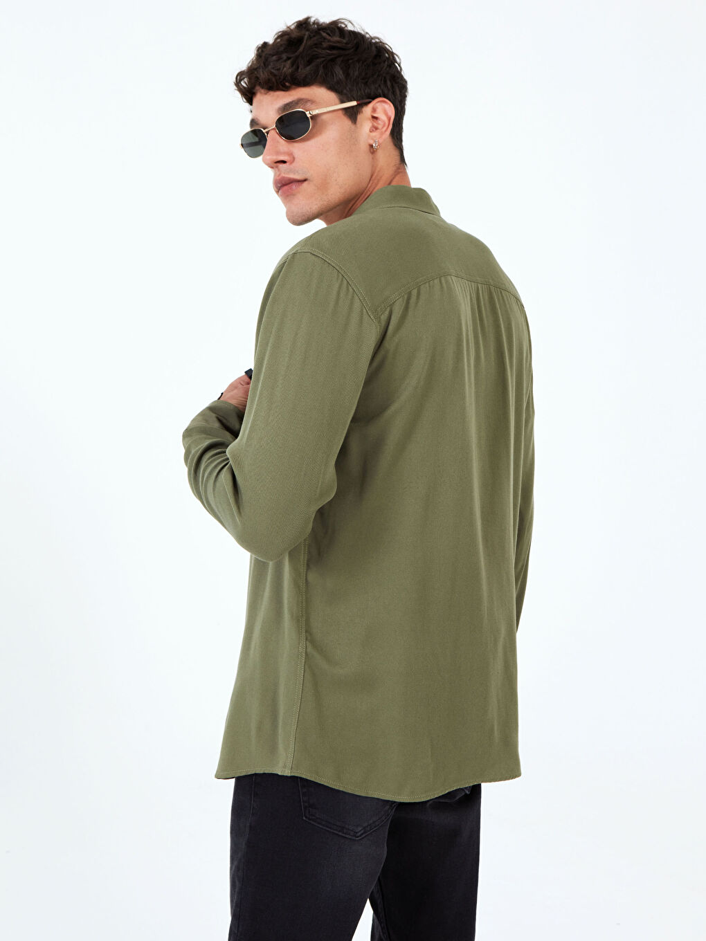 Chemise Gabardine Manches Longues Coupe Régulière-1