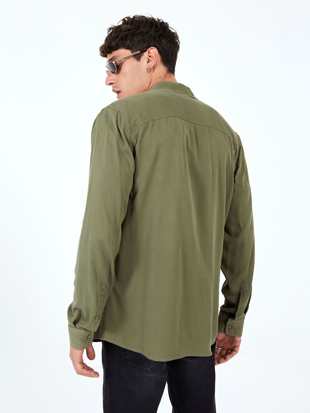 Chemise Gabardine Manches Longues Coupe Régulière-5