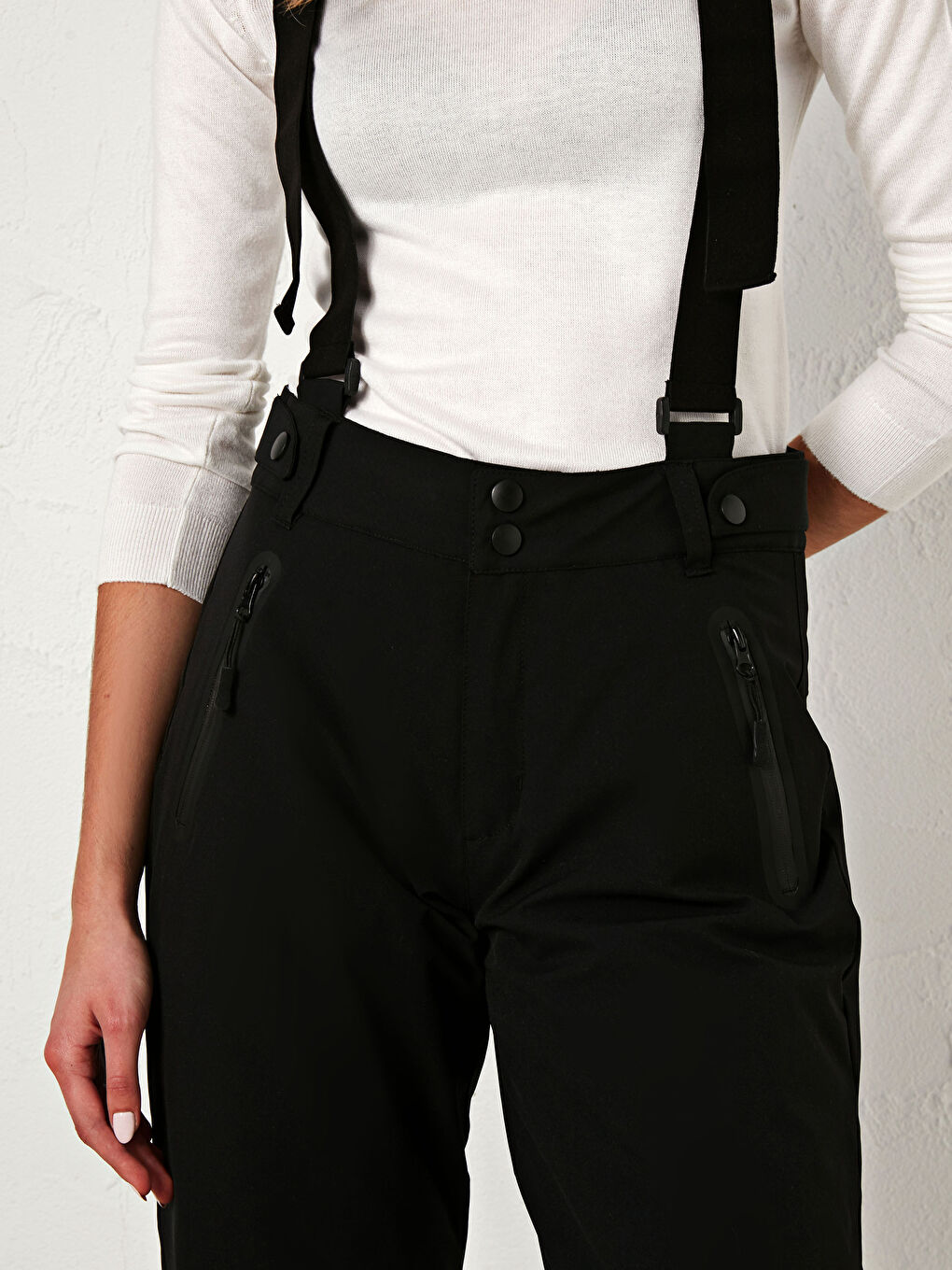 Siyah Standart Fit Kadın Kayak Pantolonu-9