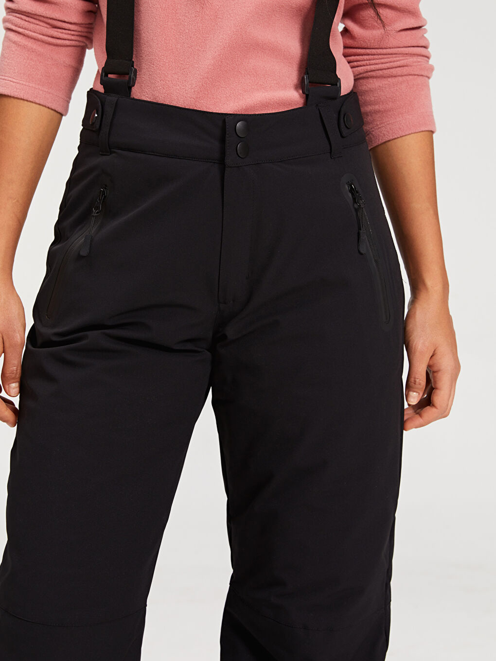 Siyah Standart Fit Kadın Kayak Pantolonu-5