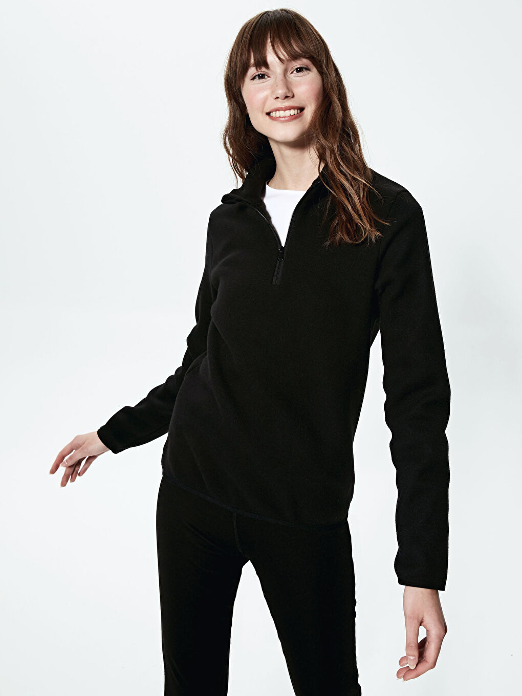 LC Waikiki Half Zipper High Neck Fleece Sweatshirt -0WFO38Z8-CVL
