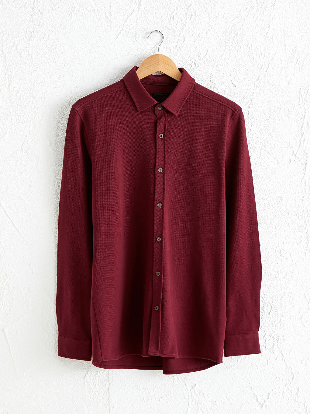 Bordo Slim Fit Uzun Kollu Gömlek
