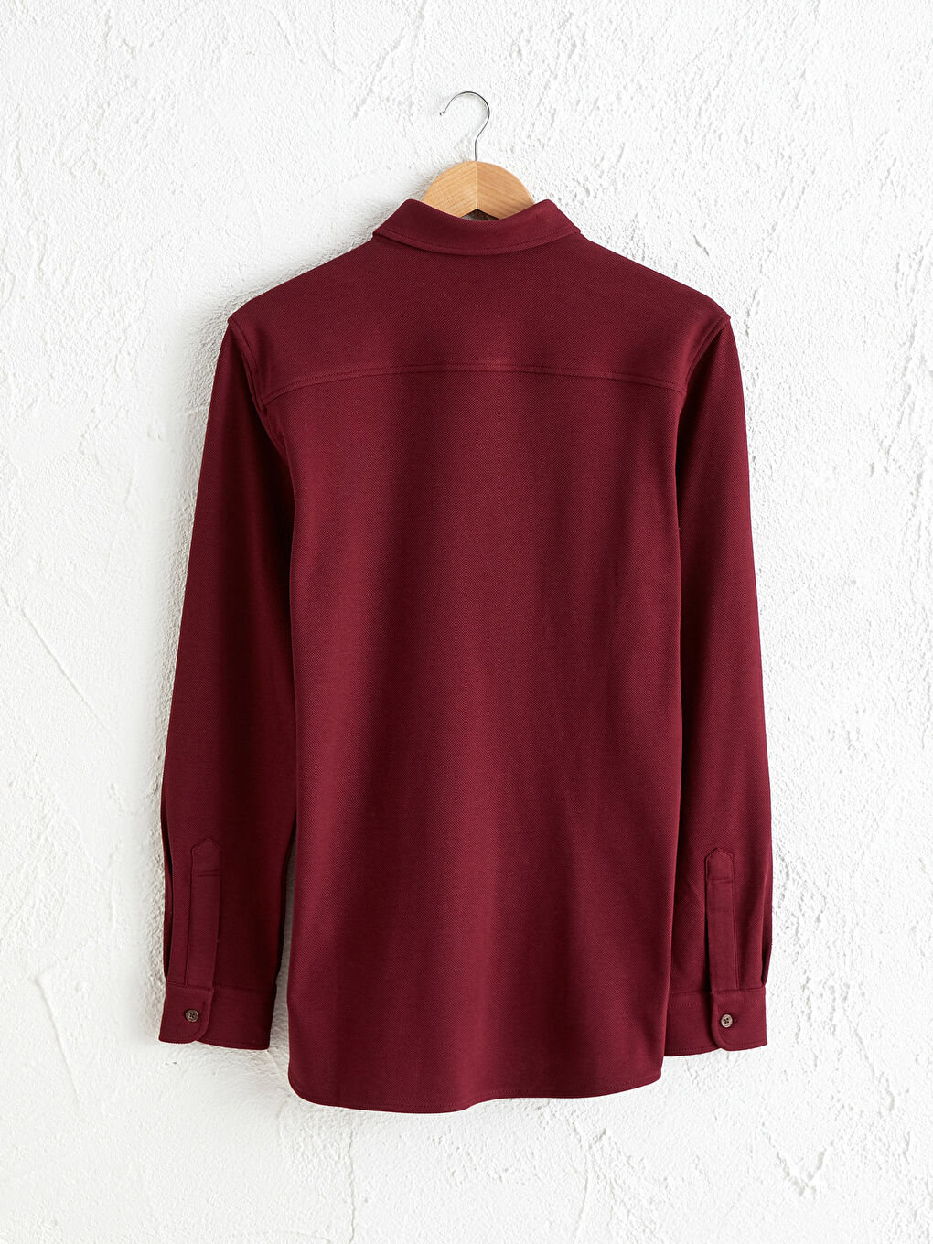Bordo Slim Fit Uzun Kollu Gömlek-1