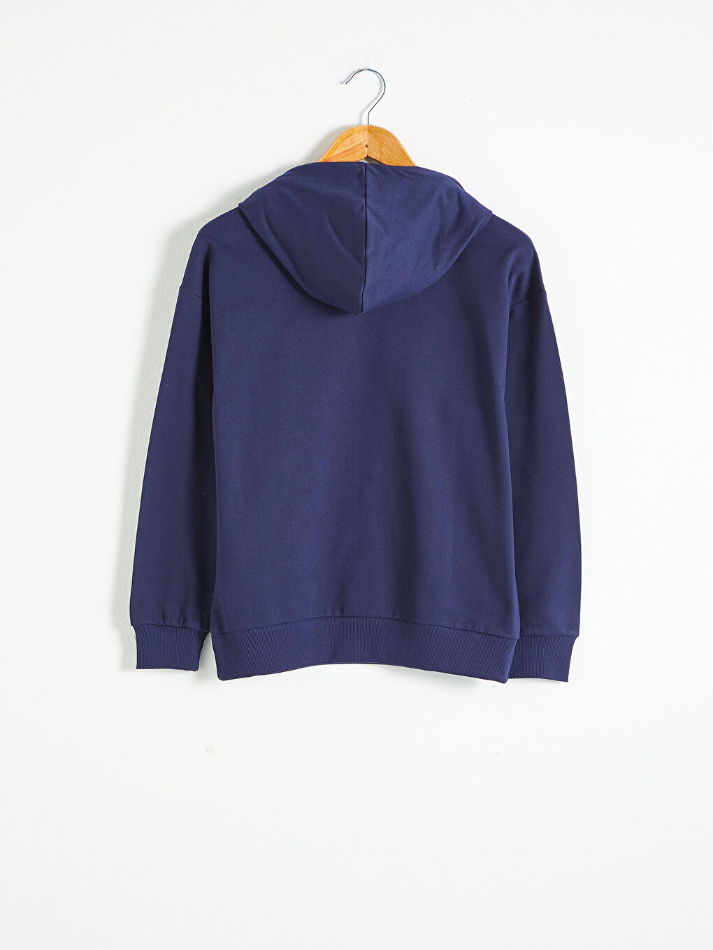 Lacivert Kapüşonlu Baskılı Sweatshirt-5