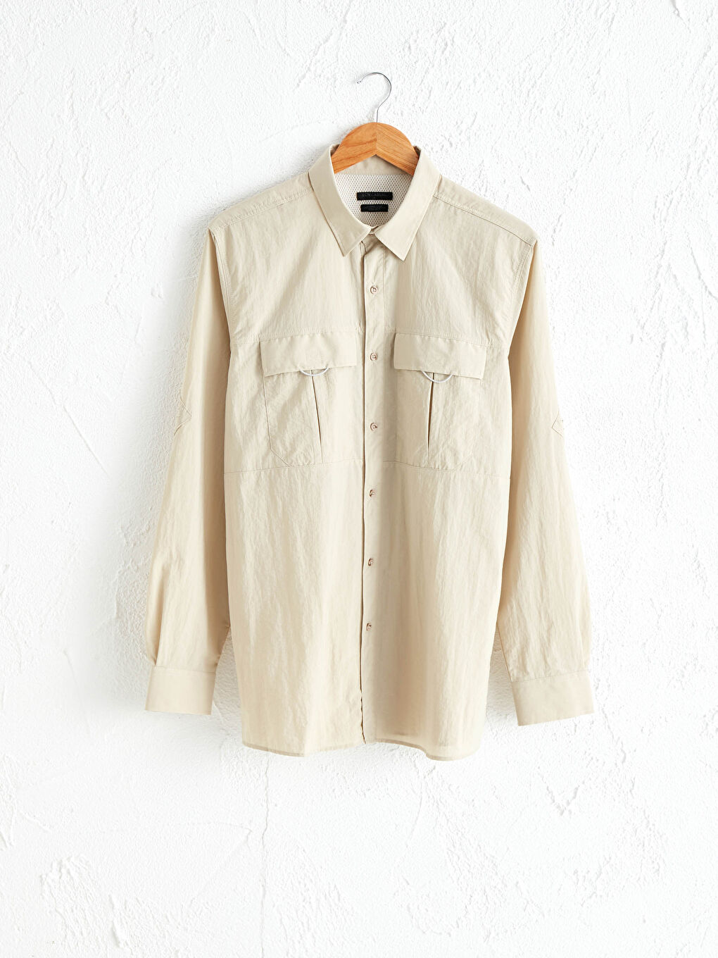 Bej Regular Fit Uzun Kollu Gömlek