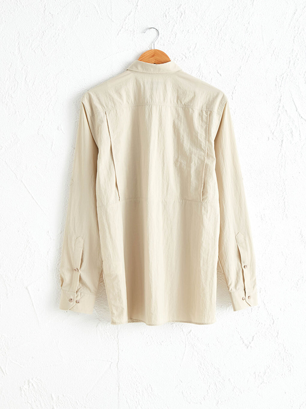 Bej Regular Fit Uzun Kollu Gömlek-1