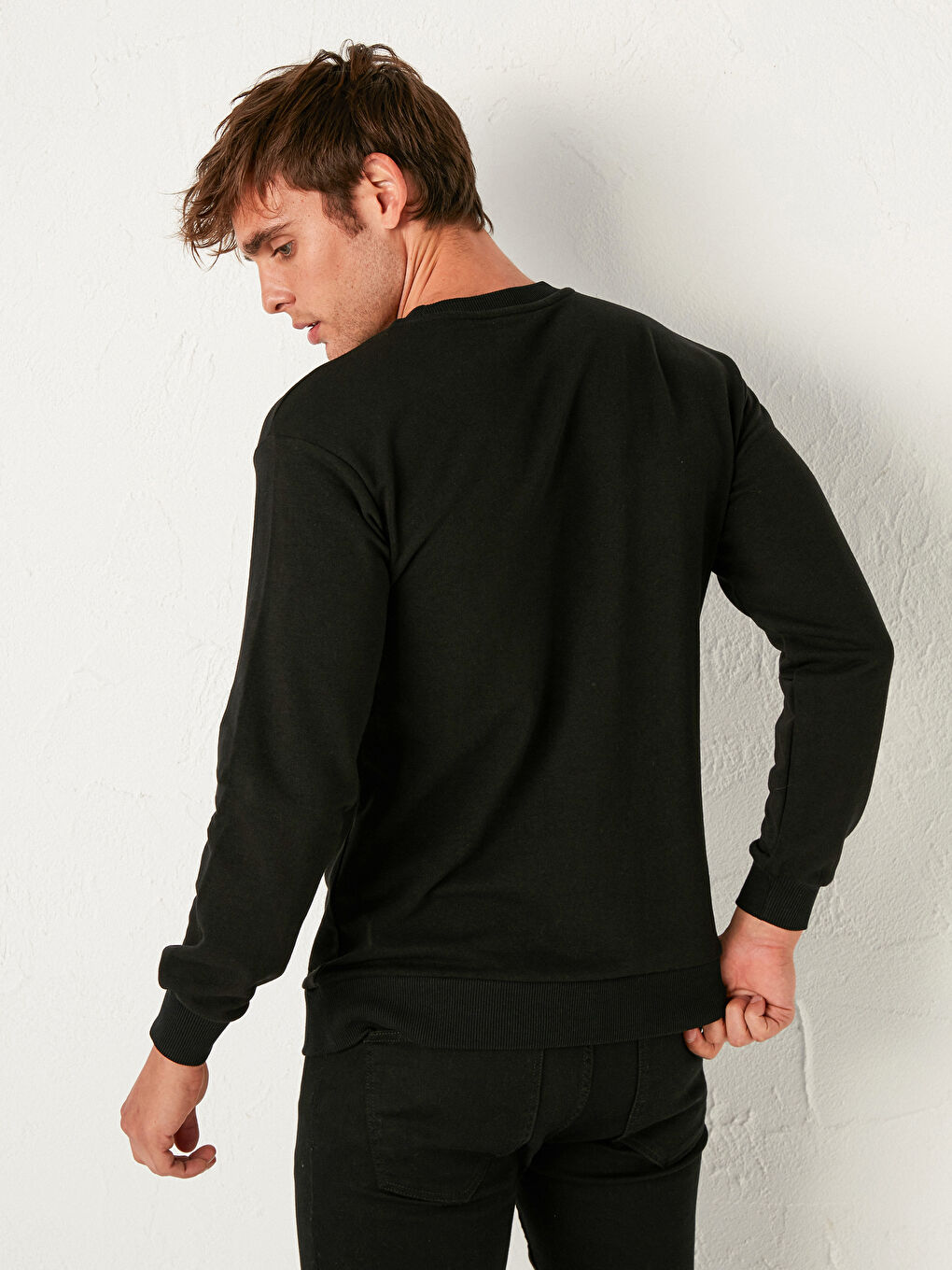 Siyah İron Man Baskılı İnce Sweatshirt-3