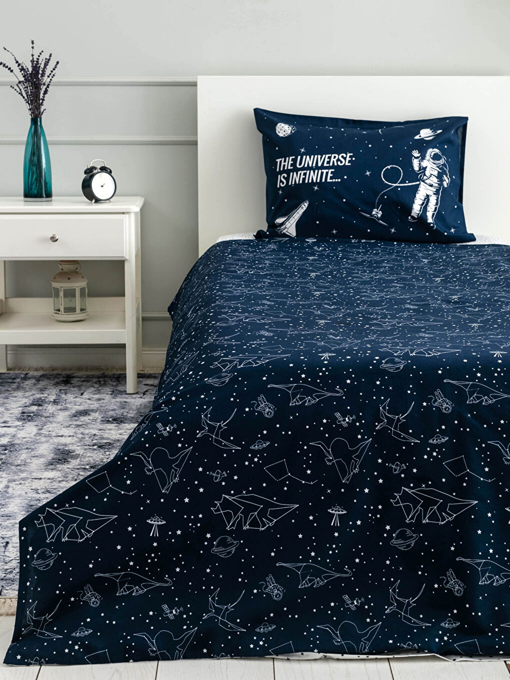 مجموعة أغطية لحاف للأطفال بنقشة الفضاء