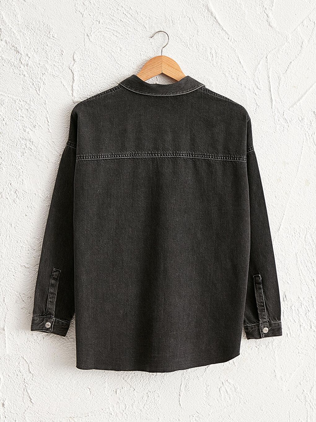 Cămașă din Denim cu Detaliu Buzunar -8