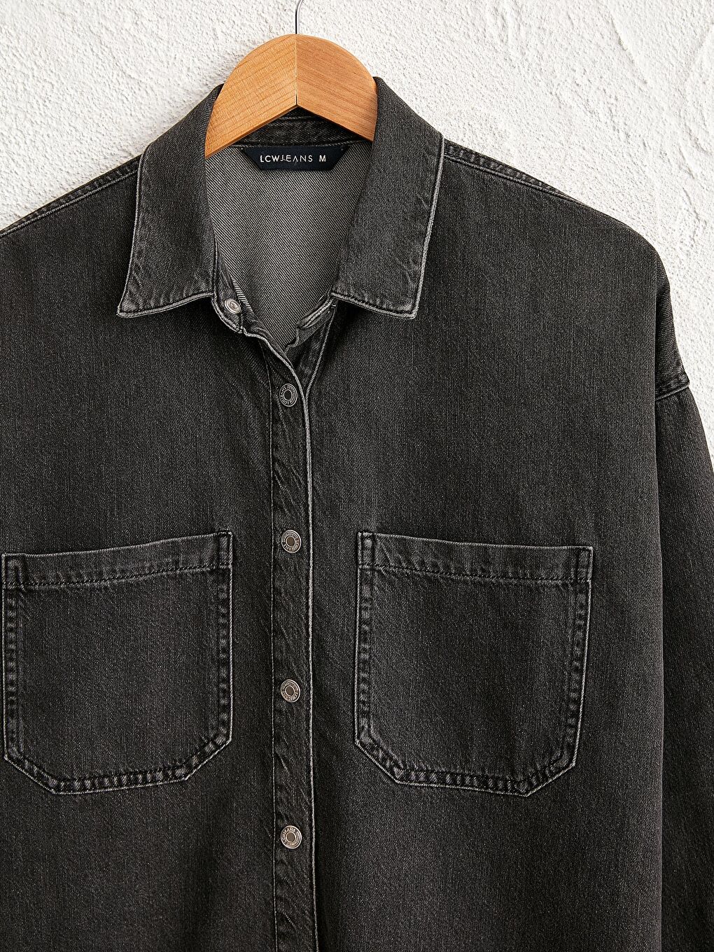 Cămașă din Denim cu Detaliu Buzunar -9