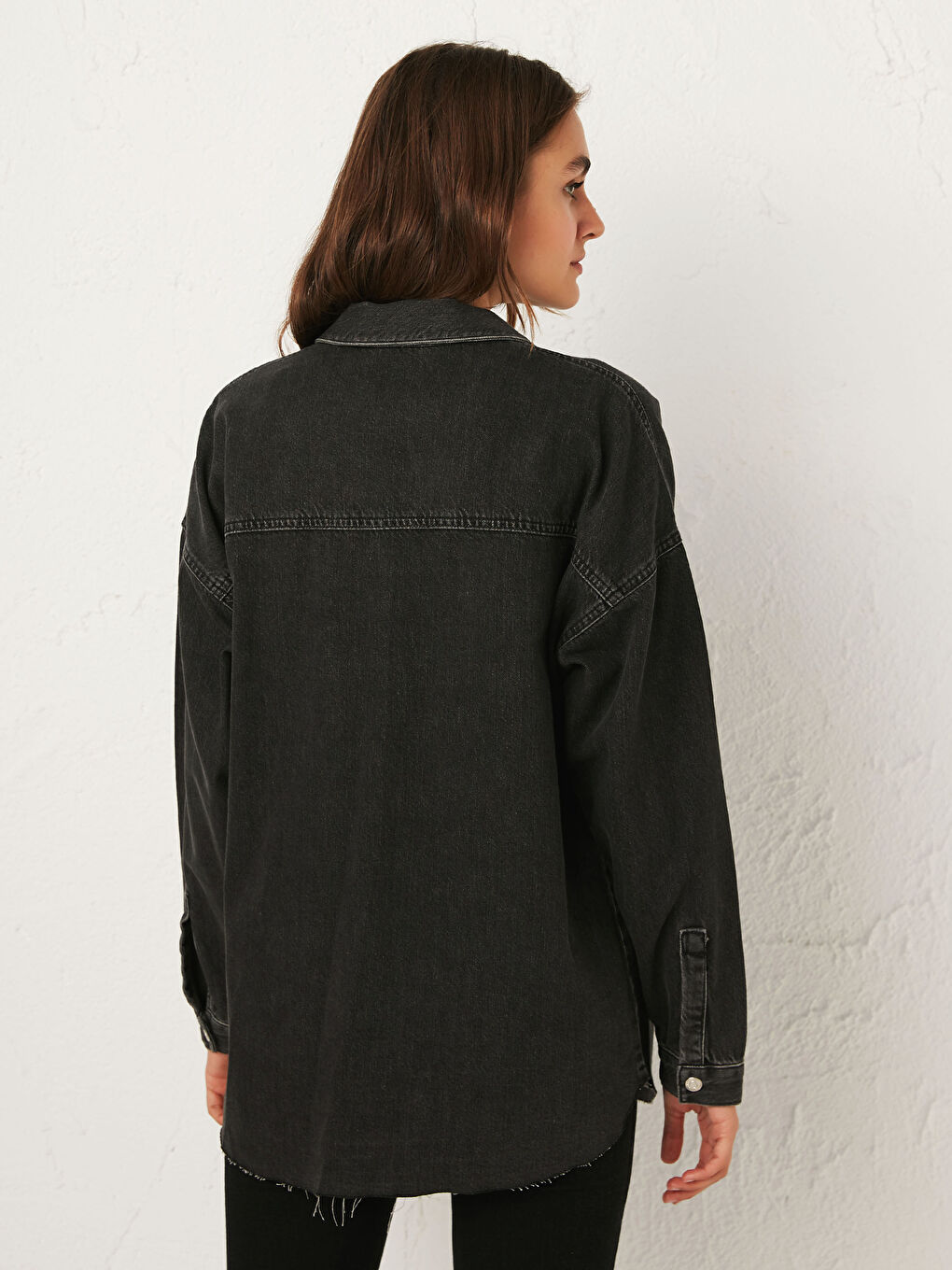 Cămașă din Denim cu Detaliu Buzunar -3