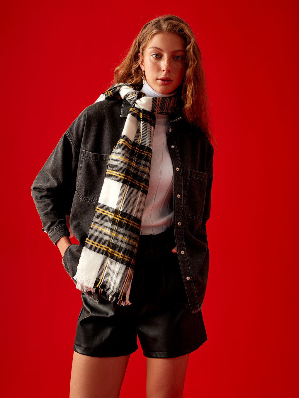 Cămașă din Denim cu Detaliu Buzunar 