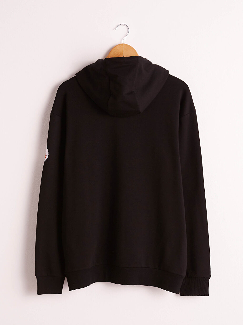 Siyah Uzun Kollu Galatasaray Baskılı Kalın Erkek Taraftar Hoodie-5