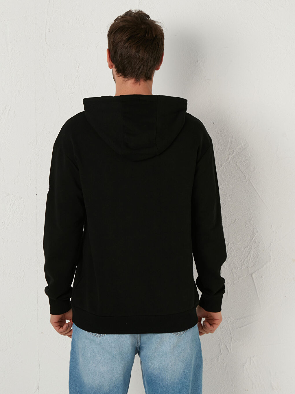 Siyah Uzun Kollu Galatasaray Baskılı Kalın Erkek Taraftar Hoodie-3