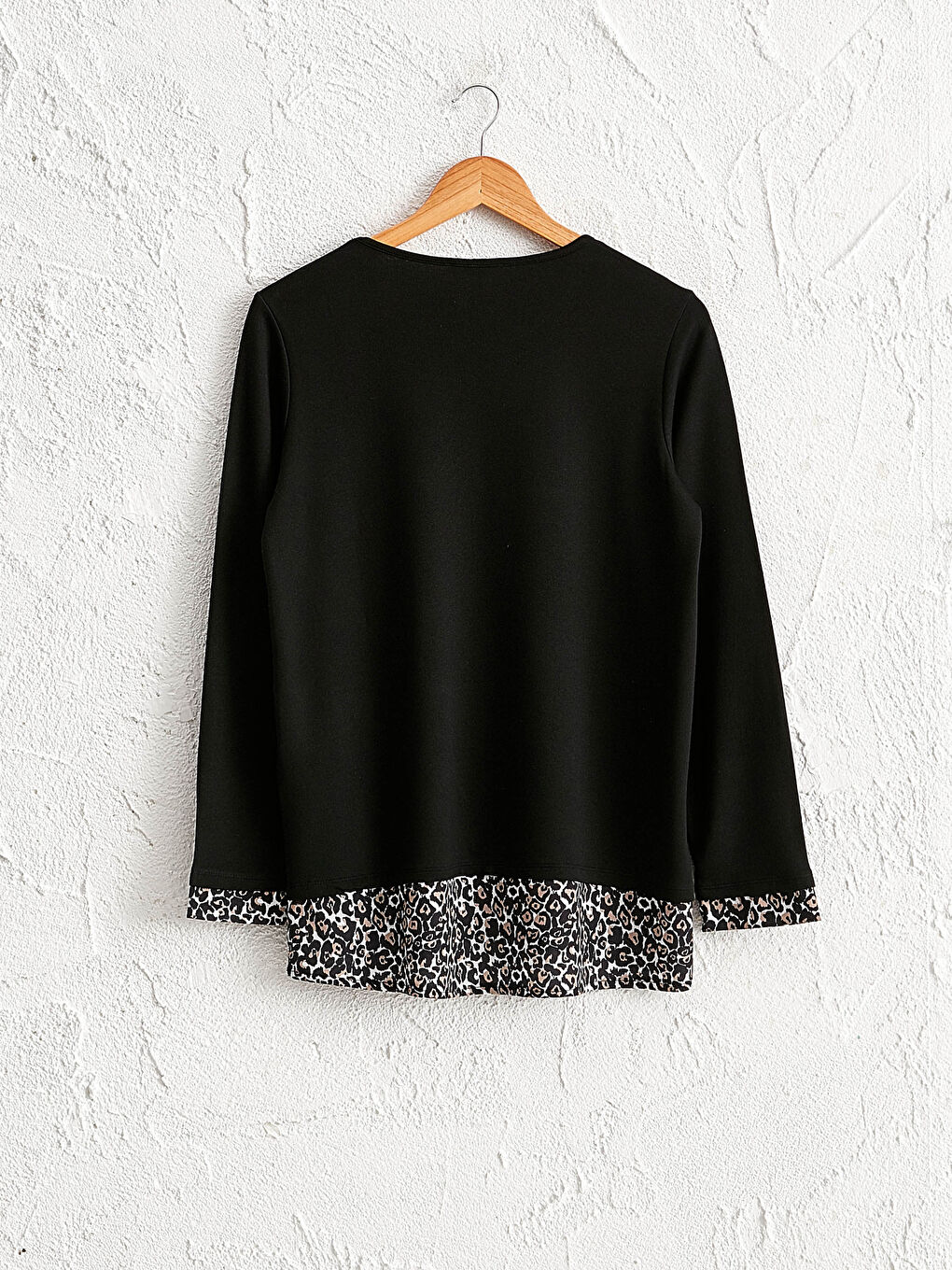 Туніка вільного крою з леопардовими деталями-1