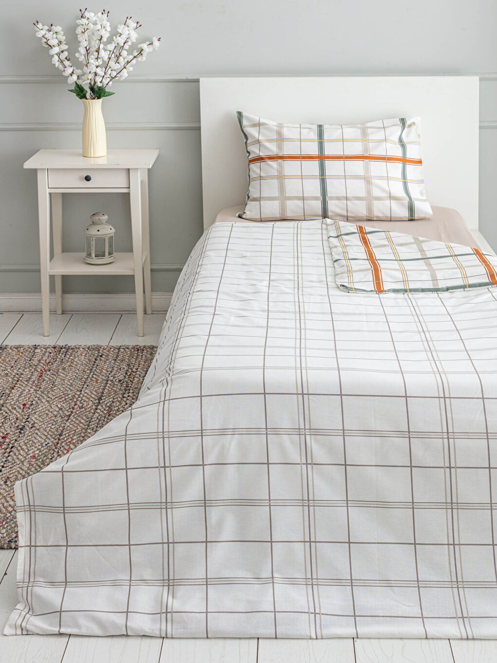 مجموعة أغطية لحاف مزدوجة الجوانب للأطفال بنقشة كاروهات-1