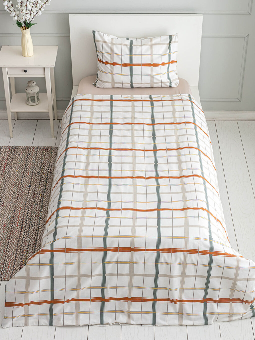 مجموعة أغطية لحاف مزدوجة الجوانب للأطفال بنقشة كاروهات-3