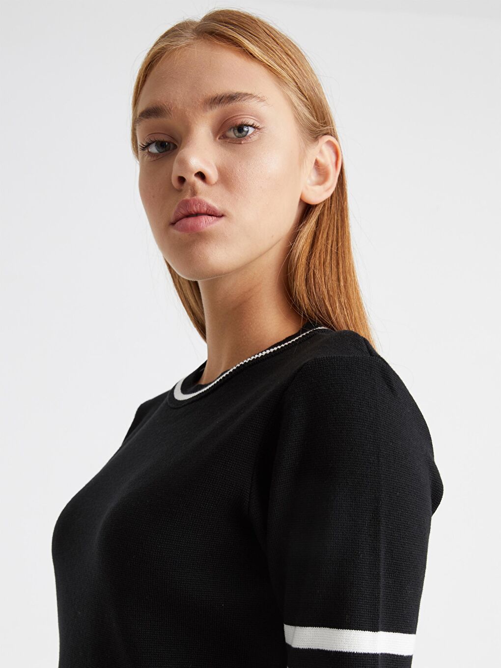 Pull-over en tricot à manches courtes-4