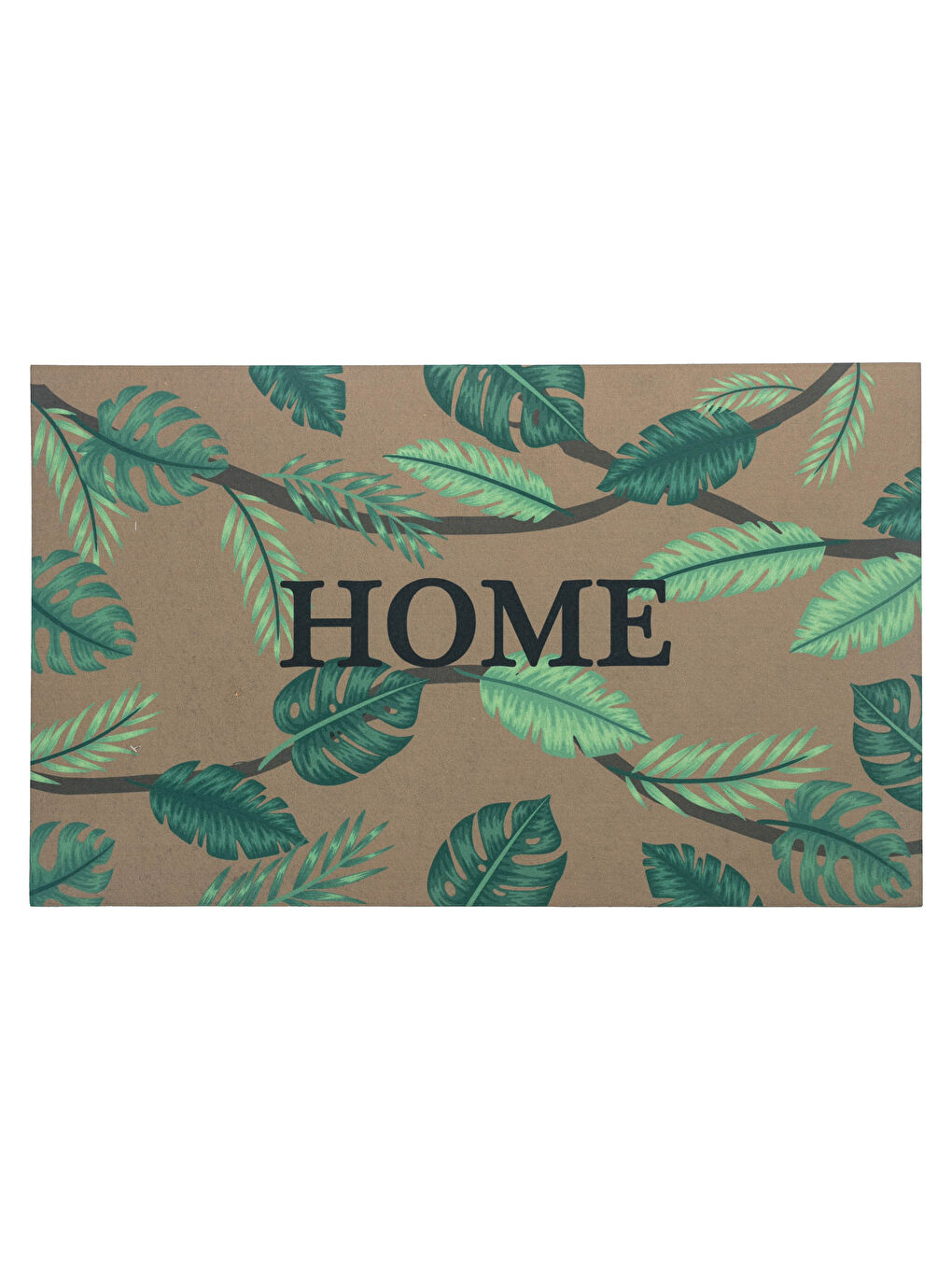 Yeşil Botanik Baskılı Kapı Önü Paspası-1