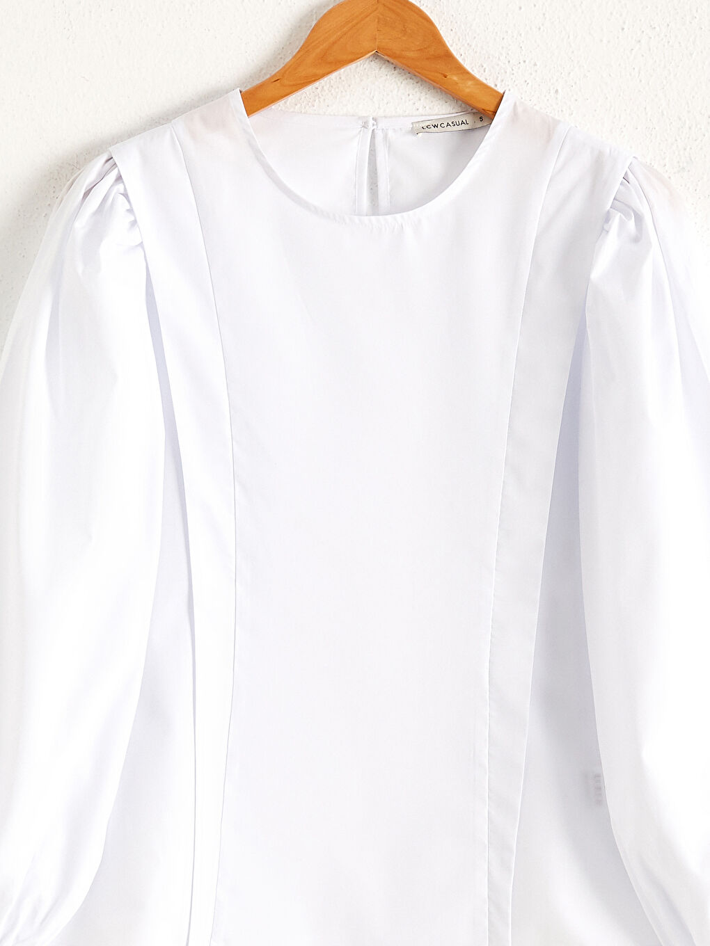 Beyaz Düz Poplin Bluz-2