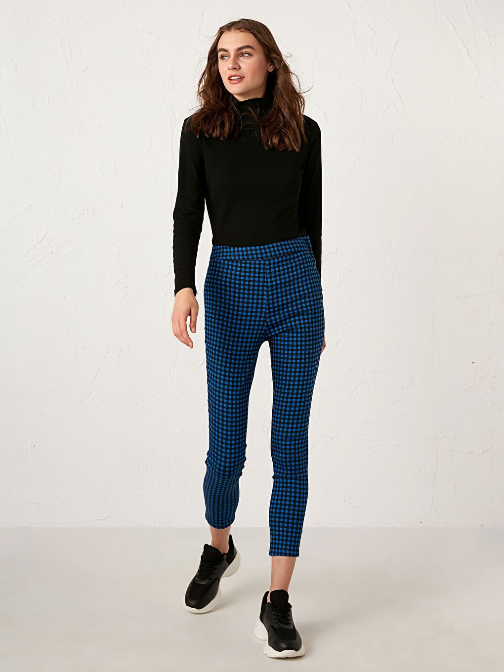 LCW Vision Ankle Length Chequered Trousers -0WFY43Z8-LLC