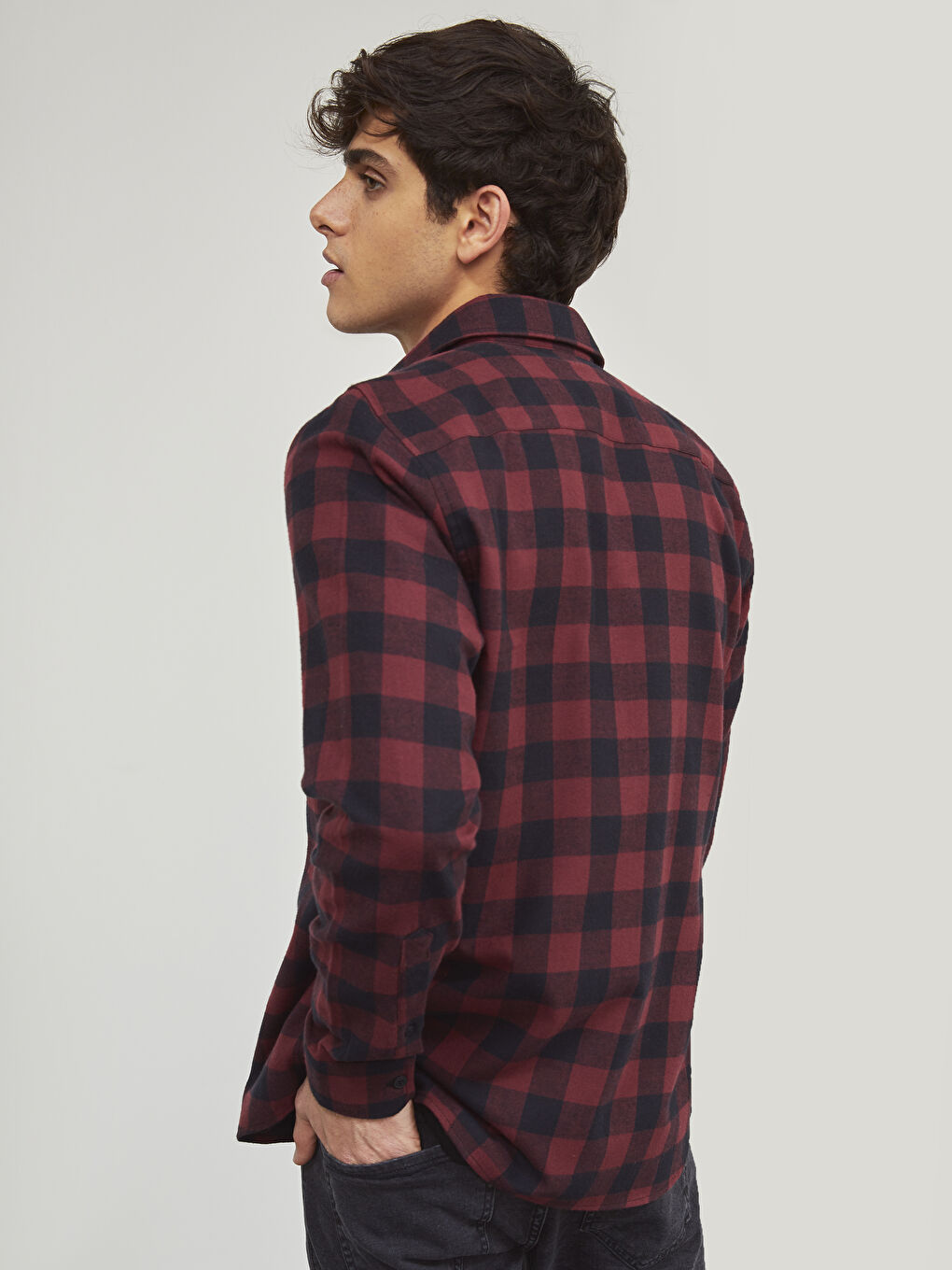XSIDE Slim Fit Long Sleeve Plaid Flannel Lumberjack Shirt -0WFY85Z8-LLH