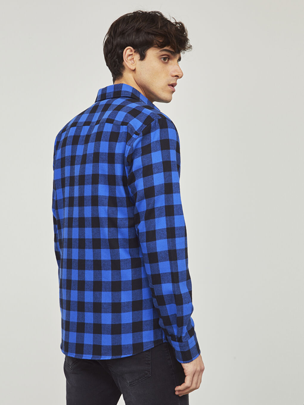 Chemise en flanelle BLEU Homme-3