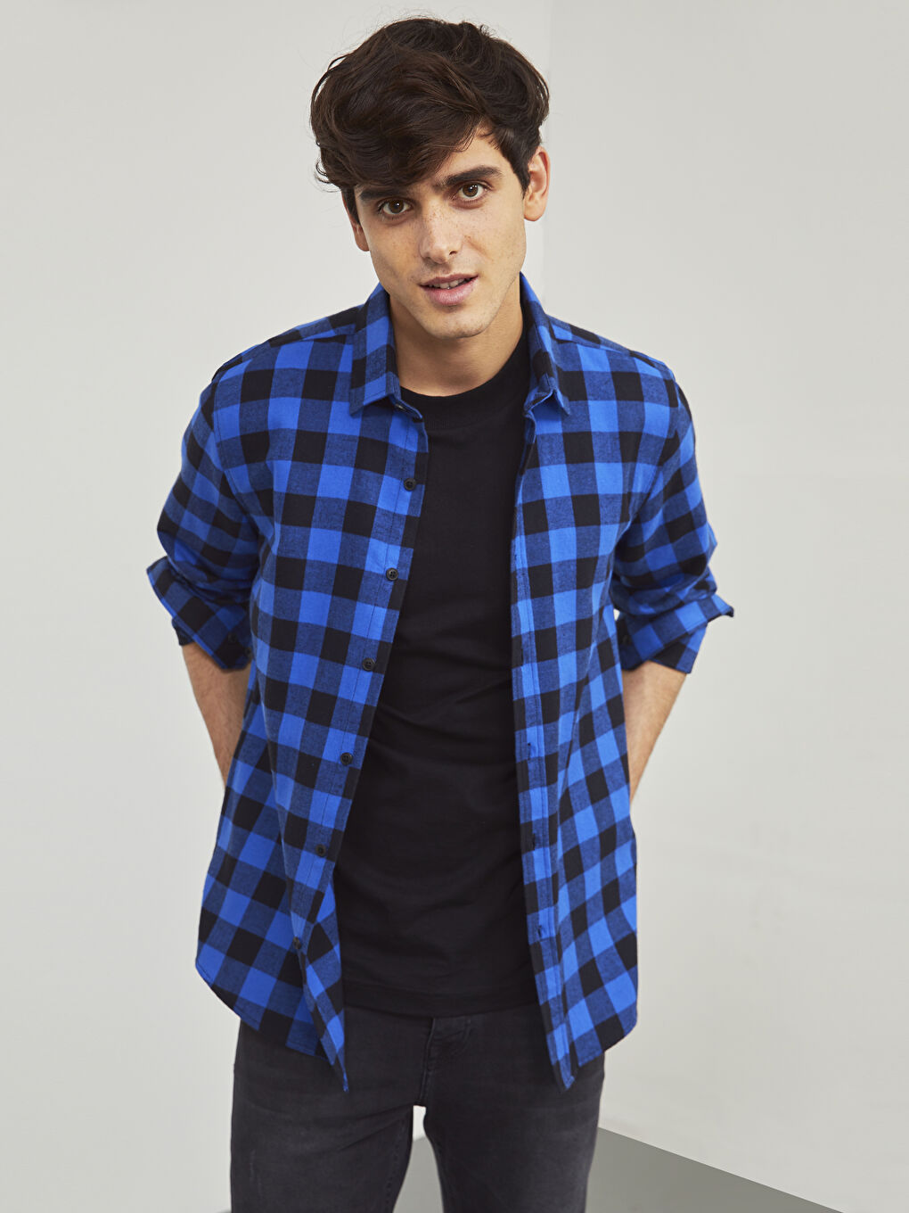 Chemise en flanelle BLEU Homme