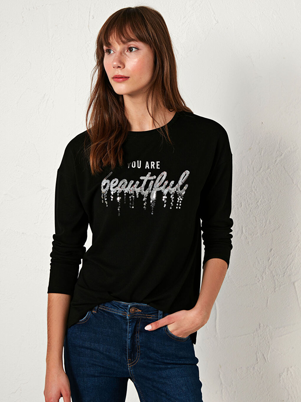 تيشيرت قطن مطبوع بشعار-2