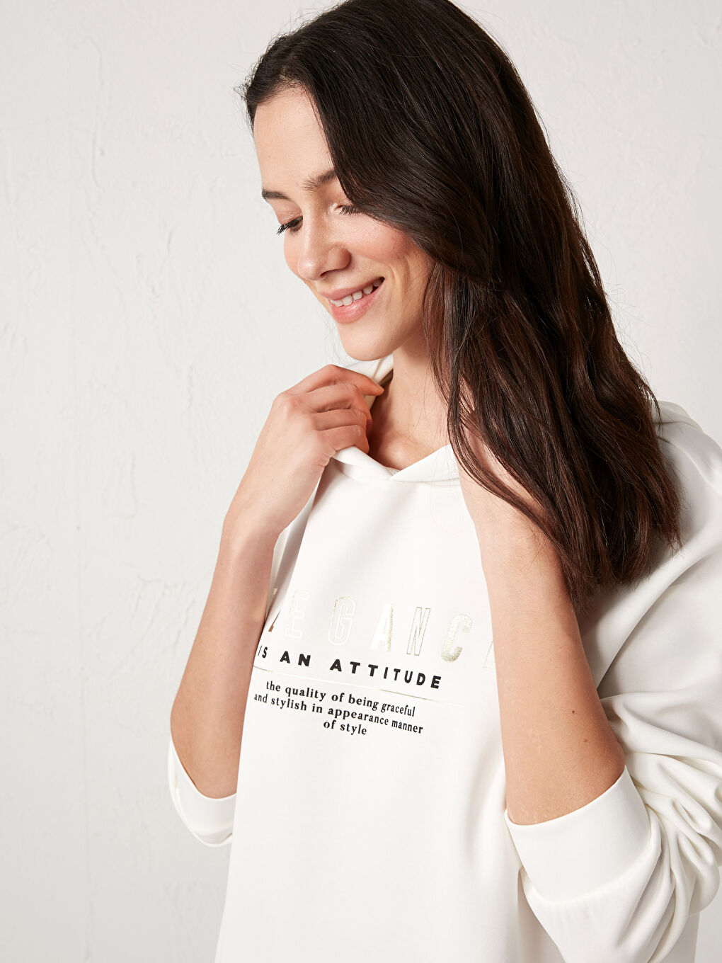 Sweat-Shirt à Capuche Imprimé avec Slogan-1