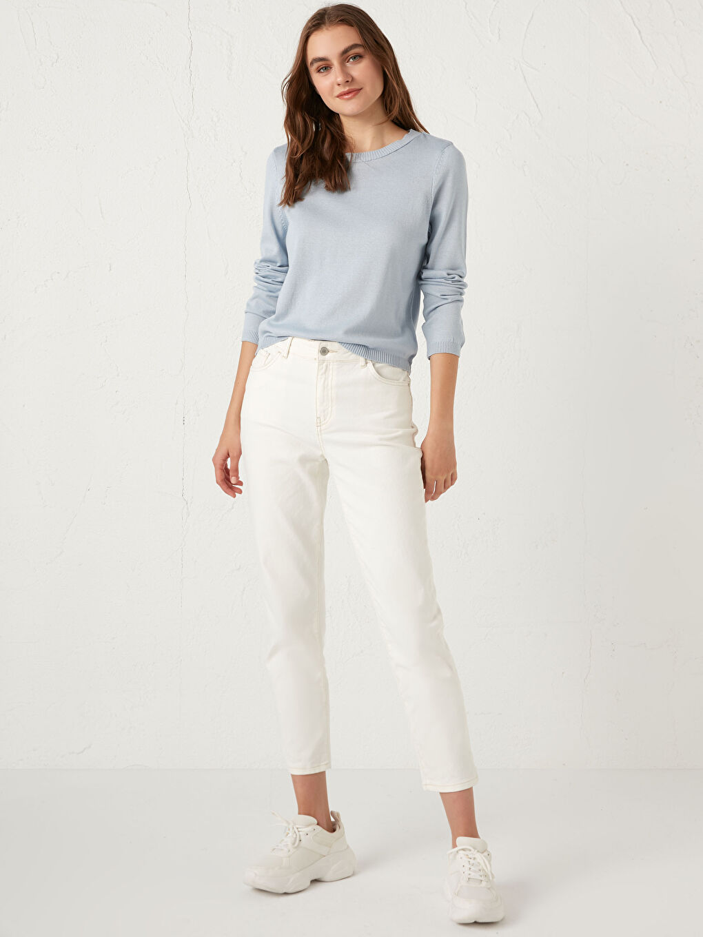 Mavi Bisiklet Yaka İnce Triko Kazak-3