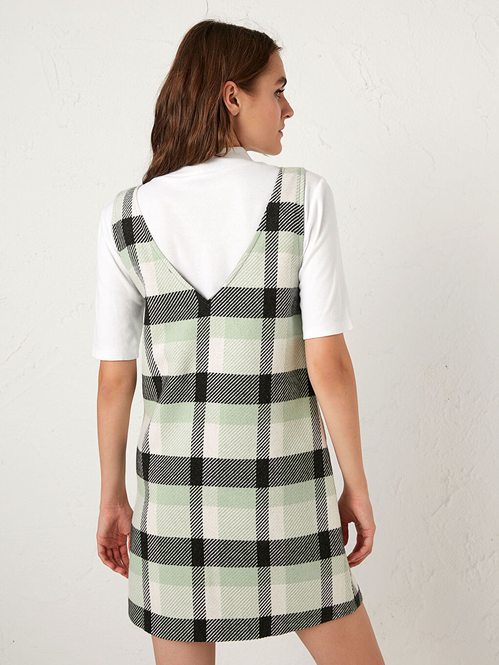 Клетчатое платье-комбинезон-5