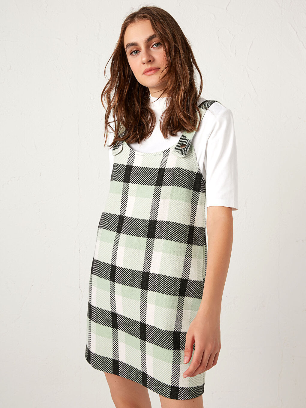 Клетчатое платье-комбинезон-2