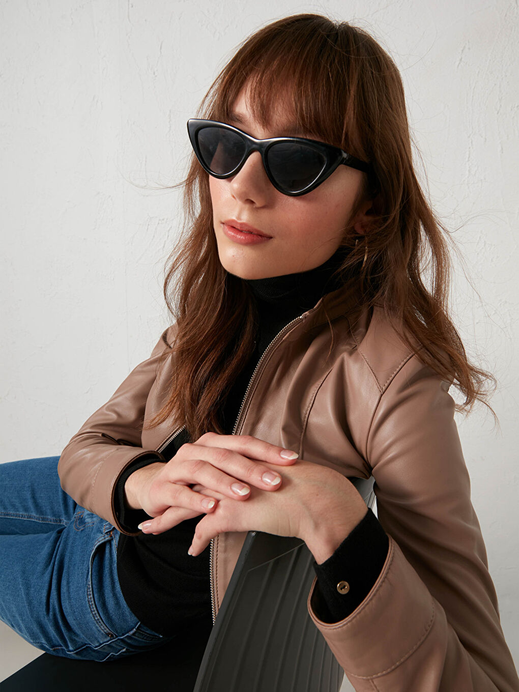 Kahverengi Hakiki Deri Dik Yaka Mont-4