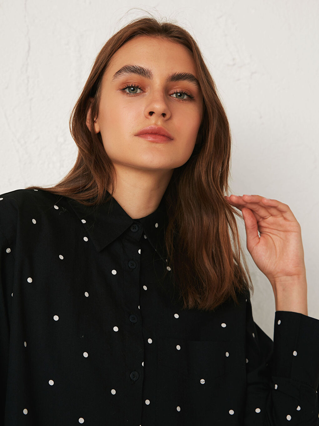 Siyah Oversize Poplin Kadın Gömlek Tunik-3