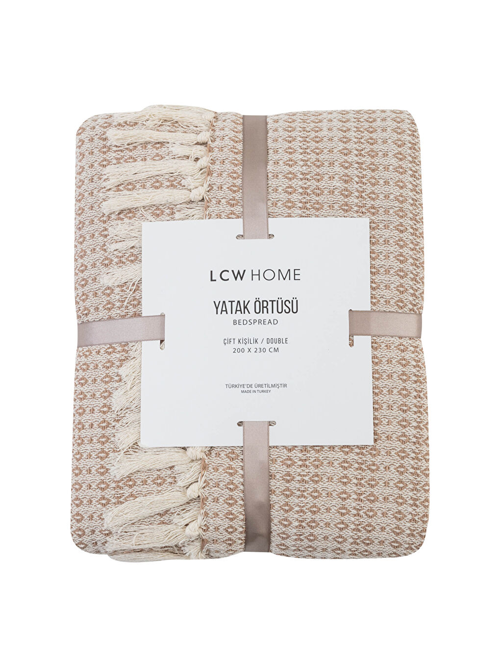 Bej Çift Kişilik Yatak Örtüsü-3
