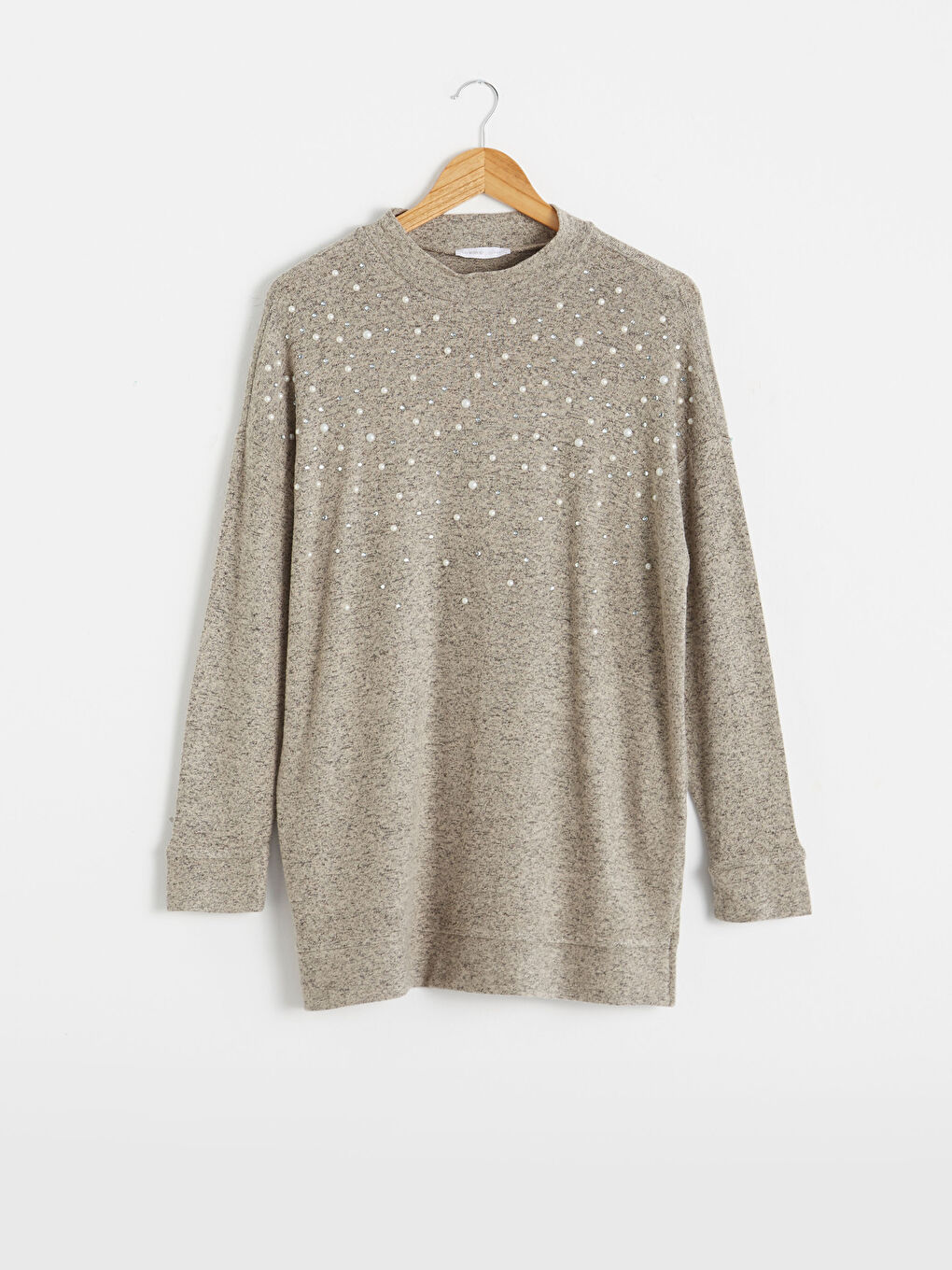 Textured Fabric Pearl Printed T-Shirt-6