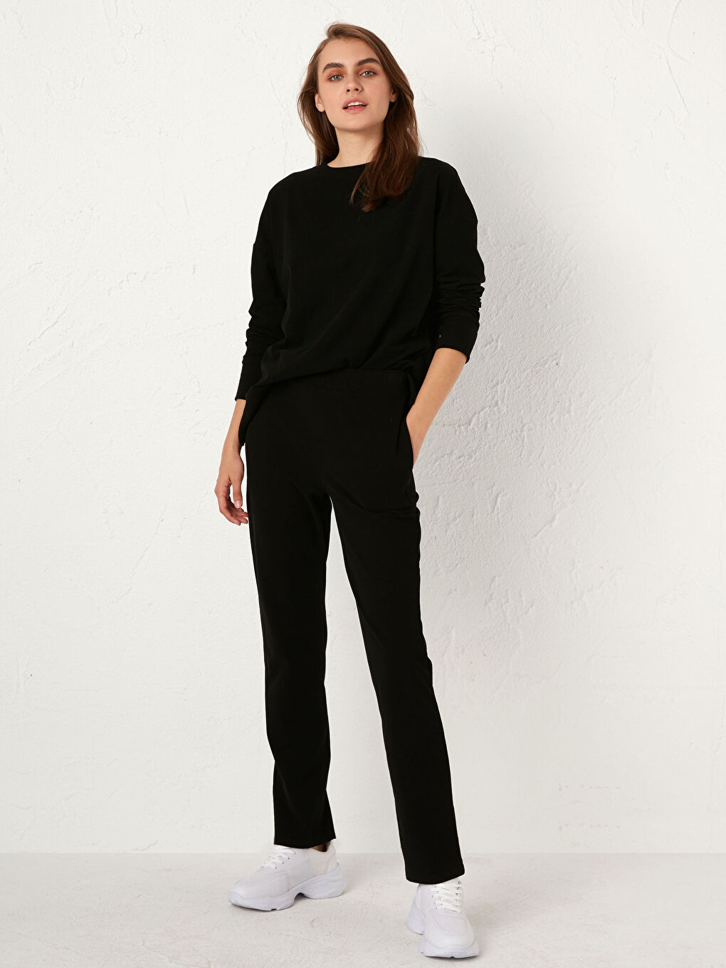 Брюки с эластичной резинкой на талии-4