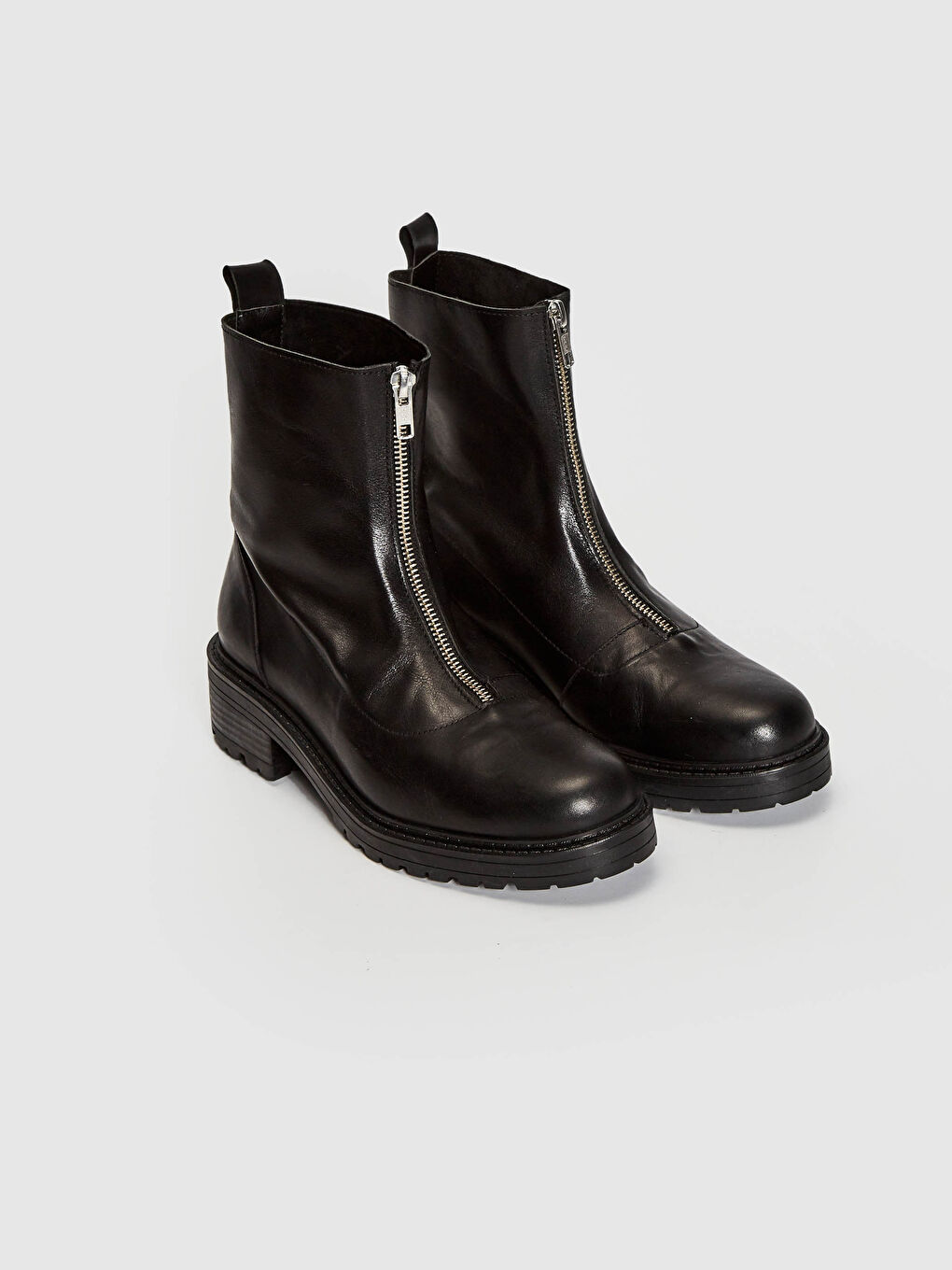 Женские ботинки на молнии из натуральной кожи-3