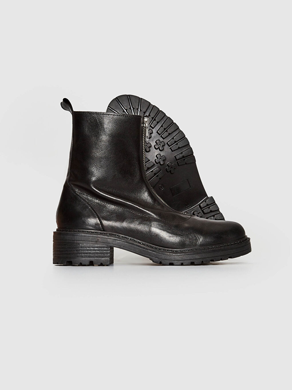 Женские ботинки на молнии из натуральной кожи-5