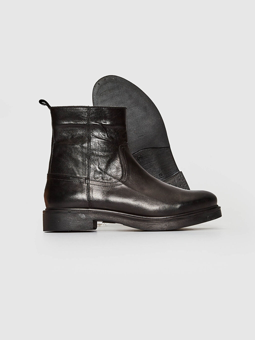 Bottes Femme en Cuir Véritable à Fermeture Éclair-5