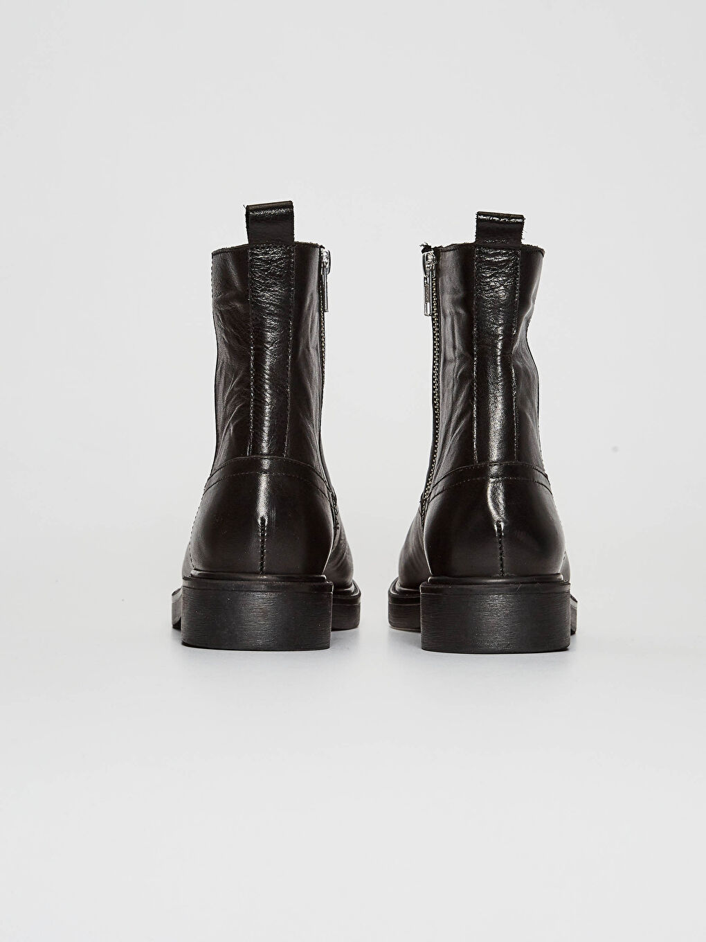 Bottes Femme en Cuir Véritable à Fermeture Éclair-6