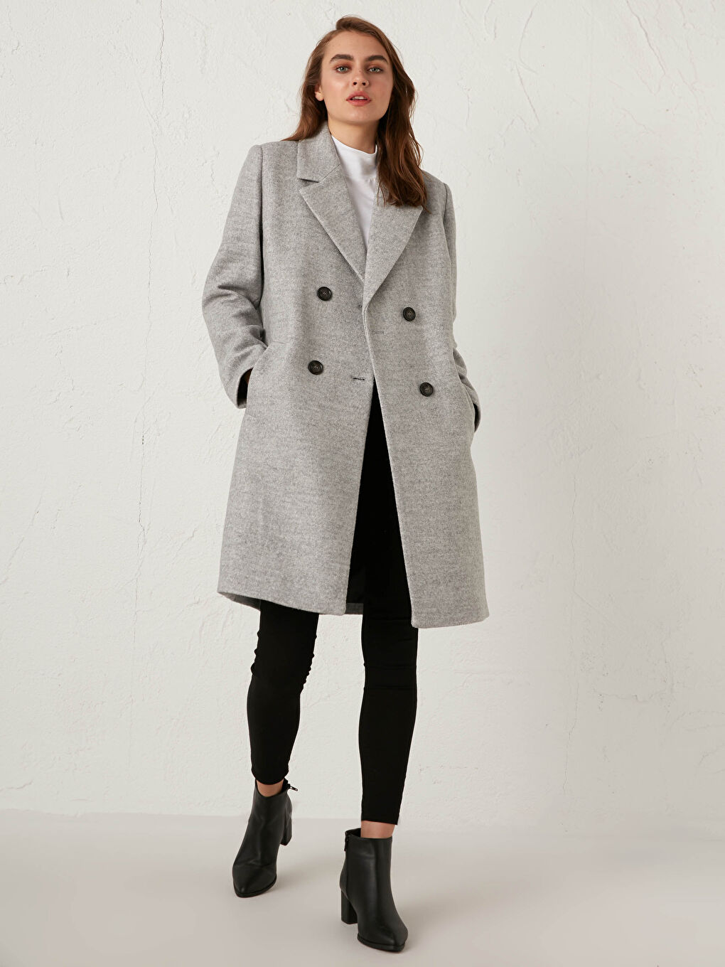 Jacket Collar Long Sleeve Women's Cachet Coat-3