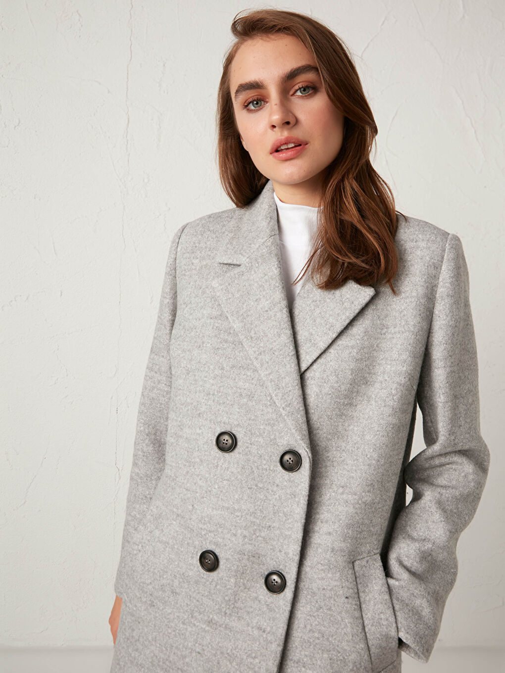 Jacket Collar Long Sleeve Women's Cachet Coat-4